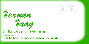 herman haag business card
